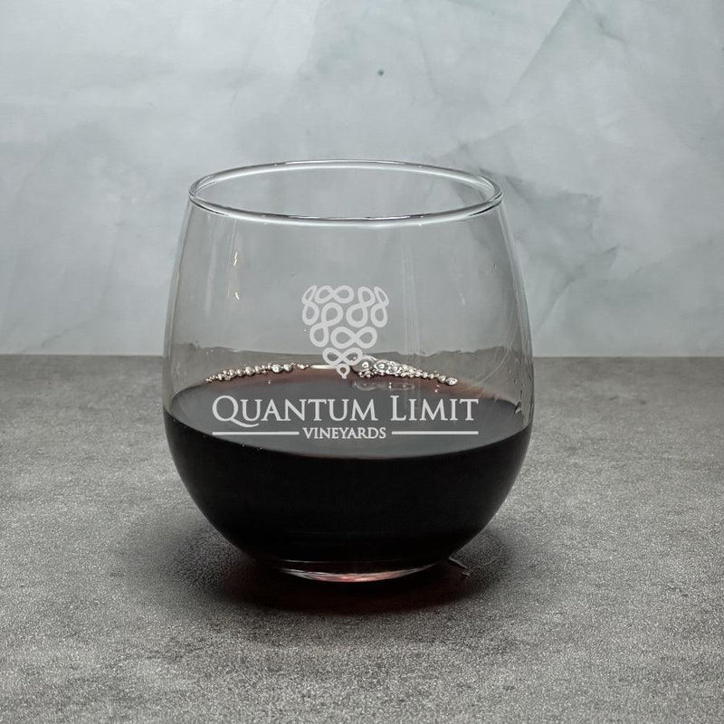 Engraved Stemless Wine Glass - 16 oz - Item 455/222 Personalized Engraved Quality Glass Engraving