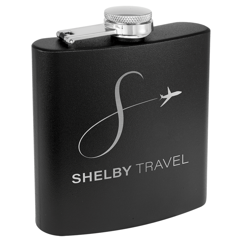 Personalized Custom Colored Engraved Flask 6 oz. Stainless Steel Personalized Engraved Drinkware Quality Glass Engraving
