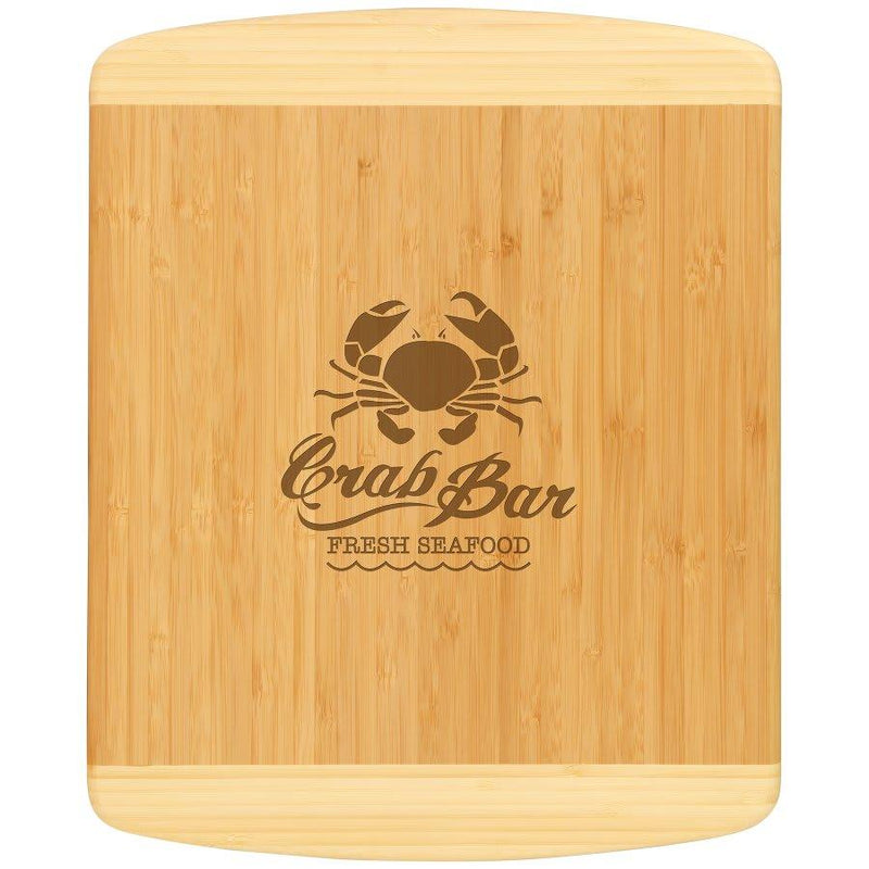 Engraved 13 1/2" x 11 1/2" Bamboo 2-Tone Personalized Cutting Board Personalized Engraved Two-Tone Bamboo Cutting Board Quality Glass Engraving