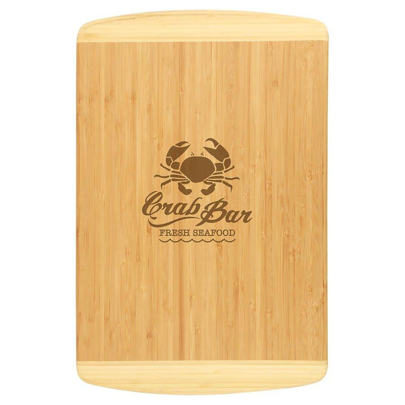 Engraved 18" x 12" Bamboo 2-Tone Personalized Cutting Board Personalized Engraved Two-Tone Bamboo Cutting Board Quality Glass Engraving