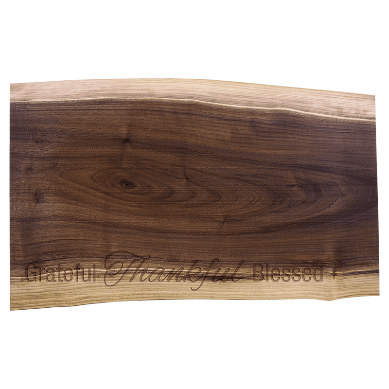 Engraved 20" x 12" Black Walnut Personalized Cutting and Charcuterie Board Personalized Engraved Natural Black Walnut Cutting and Charcuterie Board Quality Glass Engraving