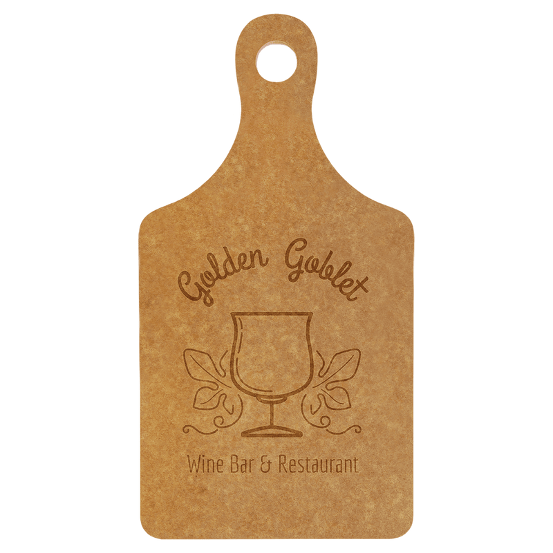 Engraved 13 1/2" x 7" Eco Paddle Shaped Personalized Cutting Board Personalized Engraved Paddle Shaped Eco Cutting Board Quality Glass Engraving