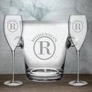 Engraved Crystal Champagne 3 Piece Bucket Set - Item 329C-3 Personalized Engraved Quality Glass Engraving