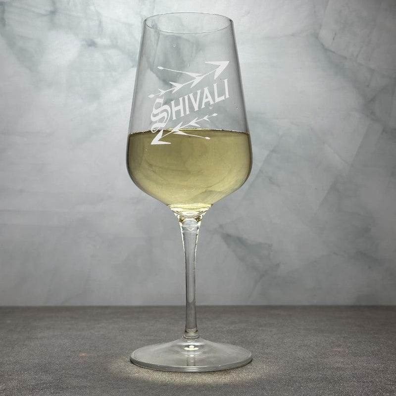 Engraved Intenso Crystal Luigi Bormioli Wine Glass - 12 oz - Item 451/10048 Personalized Engraved Drinkware Quality Glass Engraving