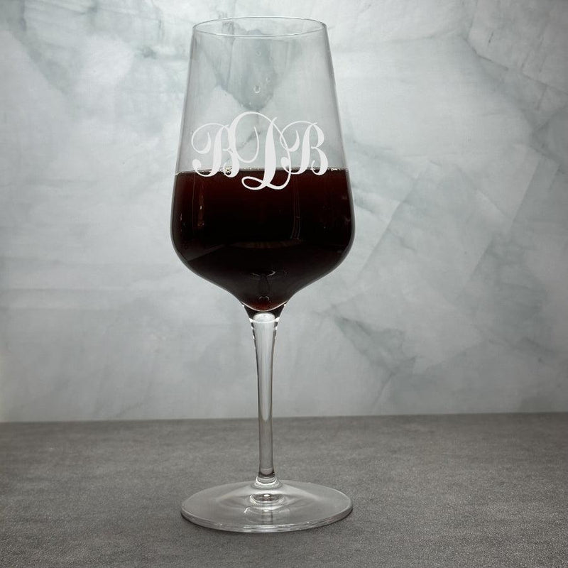Engraved Luigi Bormioli Intenso Crystal Wine Glass - 15 oz - Item 452/10047 Personalized Engraved Drinkware Quality Glass Engraving