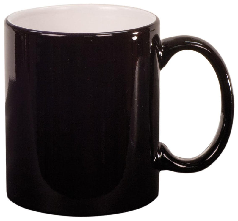 Engraved Custom Colored Ceramic Coffee Mug - 11 oz Personalized Engraved Quality Glass Engraving