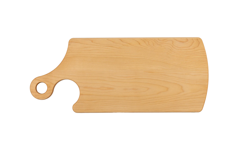 Engraved Cutting board 18''X7- 1/2X3/4 with curved handle Personalized Engraved Wood Quality Glass Engraving