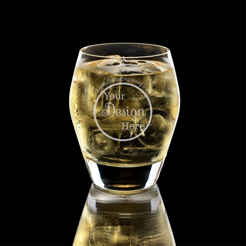Engraved Luigi Bormioli Crystal Regency 15 oz DOF Drinking Glasses (Set of 4) Personalized Engraved Drinkware Quality Glass Engraving