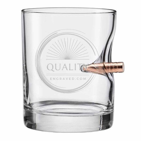 Personalized BenShot Engraved Bullet Rocks Glass - 11 oz Item 102/Benshot Personalized Engraved Quality Glass Engraving
