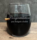 Personalized BenShot Engraved Bullet Wine Glass - 15 oz - ItemC8303/Benshot Personalized Engraved Quality Glass Engraving