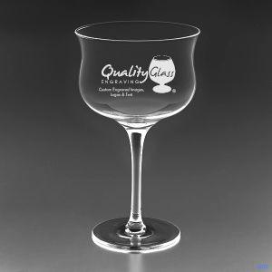 Engraved Deco Rose / Cocktail Coupe Glass - 12 oz - Item QGE-5535456 Personalized Engraved Quality Glass Engraving