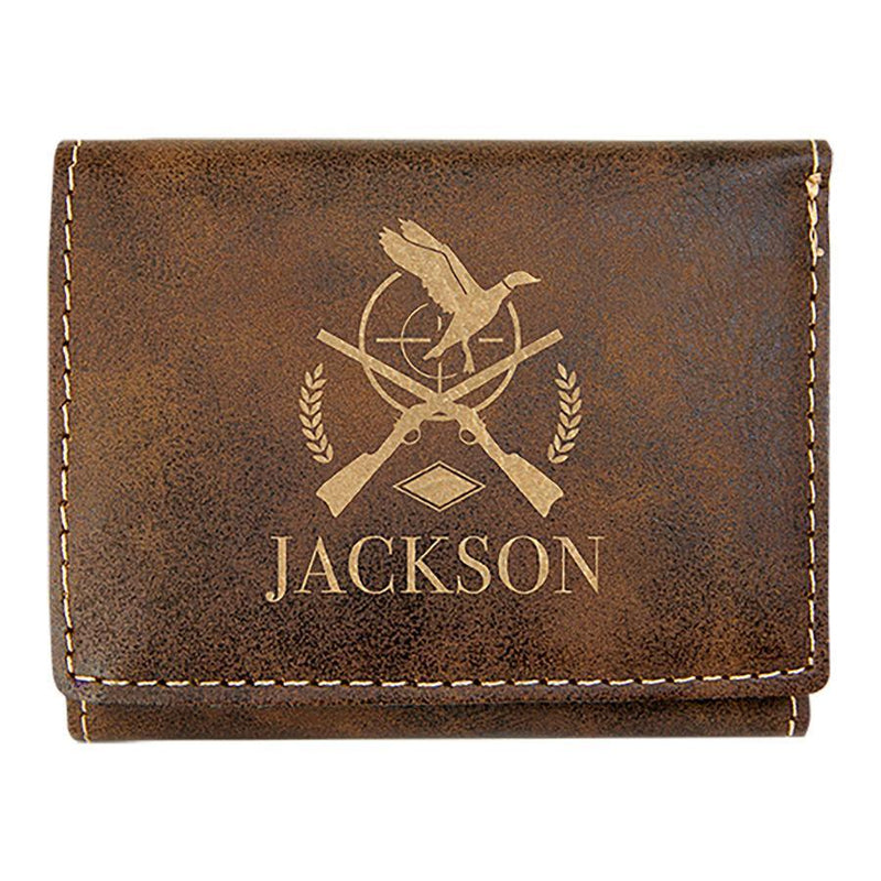 Engraved Trifold Wallet, Laserable Leatherette Personalized Engraved Wallets Quality Glass Engraving