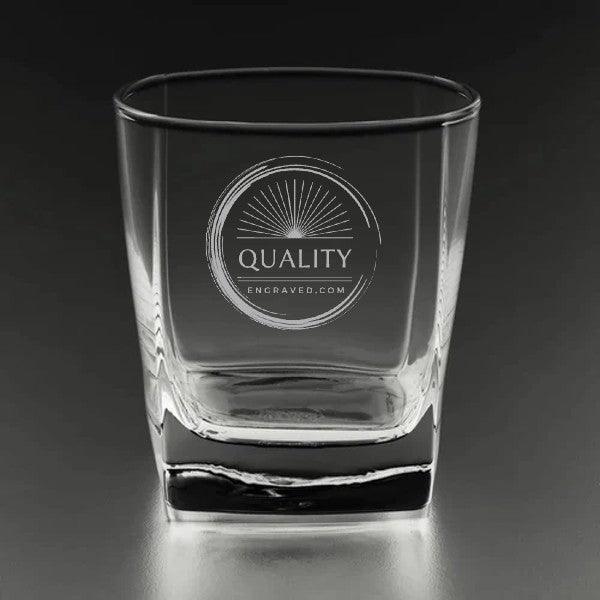 Custom Engraved Cube 10 oz. Rocks / Old Fashioned Glass Personalized