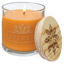 Engraved Bright Citrus Candle in Glass Jar with Customizable Wood Lid 14oz - Item CDL1051 Personalized Engraved Quality Glass Engraving