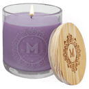 Engraved Fresh Lavender Vanilla Candle in Glass Jar with Customizable Wood Lid 14oz - Item CDL1053 Personalized Engraved Quality Glass Engraving