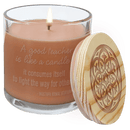 Engraved Fresh Tropical Coconut Candle in Glass Jar with Customizable Wood Lid 14oz - Item CDL1054 Personalized Engraved Quality Glass Engraving