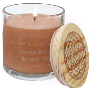 Engraved Fresh Tropical Coconut Candle in Glass Jar with Customizable Wood Lid 14oz - Item CDL1054 Personalized Engraved Quality Glass Engraving