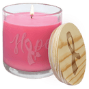 Engraved Peony Rose Candle in Glass Jar with Customizable Wood Lid 14oz - Item CDL1055 Personalized Engraved Quality Glass Engraving