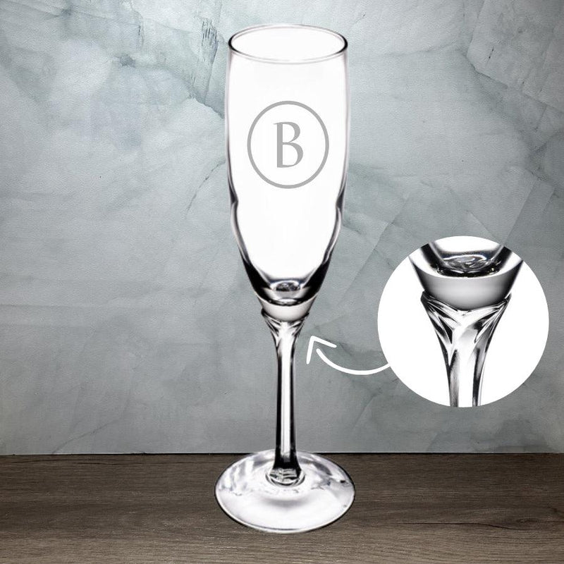 Engraved Domaine Champagne Glass - 6 oz - Item 430/8995 Personalized Engraved Quality Glass Engraving