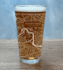 Engraved College Town Map Large Beer Glass 20 oz-Item 221/5137-23303 Personalized Engraved Drinkware Quality Glass Engraving