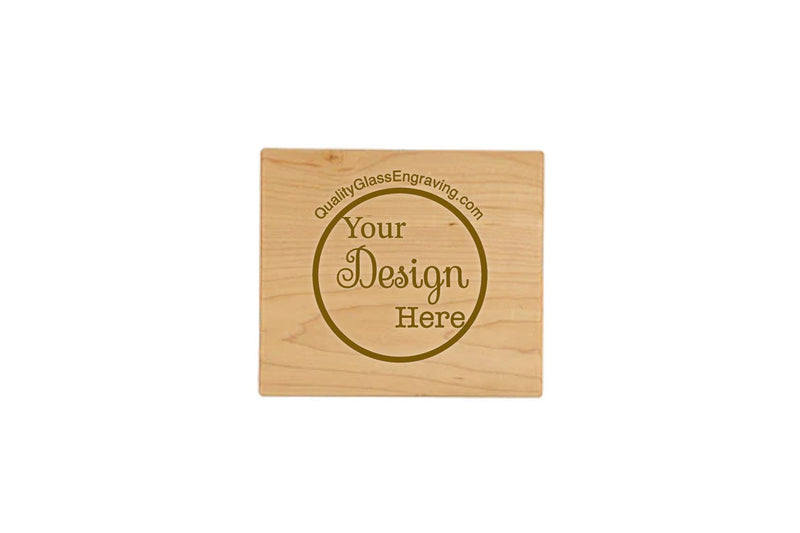 Engraved Mini Square Board 8''x7''x3/4' - B8 Personalized Engraved Wood Quality Glass Engraving