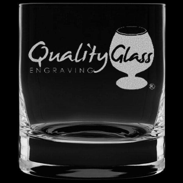 Engraved Luigi Bormioli Classico Crystal Rocks Glass - 13 oz - Item 176/10419 Personalized Engraved Drinkware Quality Glass Engraving