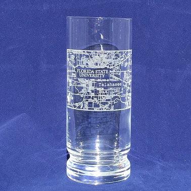 College Town Map Crystal Glass 16.25 oz Item 662/PM662K Personalized Engraved Quality Glass Engraving