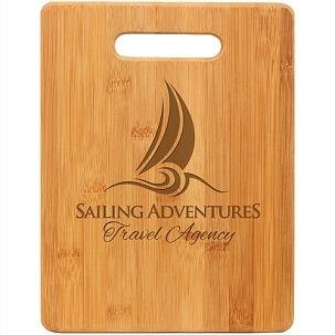 Engraved Bamboo Rectangle Cutting Board 9" x 12" - Item GFT173 Personalized Engraved Quality Glass Engraving