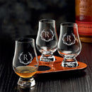 Engraved 6oz. Glencairn Glasses 3 Piece Set with Flight Tray - Item 3555331 Personalized Engraved Quality Glass Engraving