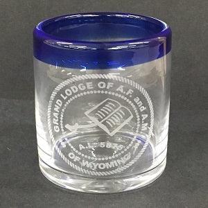 Personalized Aruba Engraved Rocks Engraved Glass (Blue) - 12 oz - Item 92302 Personalized Engraved Quality Glass Engraving