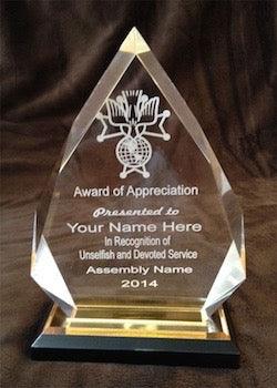 5 1/4" x 7 3/4" Engraved Gold Diamond Impress Personalized Acrylic Award Personalized Engraved Quality Glass Engraving