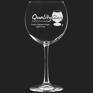 Engraved Balloon Personalized Wine Glass - 18.25 oz - Item QGE-496/7505 Personalized Engraved Quality Glass Engraving