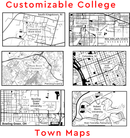Engraved College Town Map Large Beer Glass 20 oz-Item 221/5137-23303 Personalized Engraved Drinkware Quality Glass Engraving
