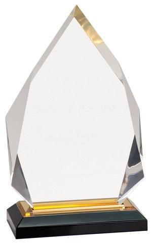 5 1/4" x 6 3/4" Engraved Gold Diamond Impress Personalized Acrylic Award Personalized Engraved Quality Glass Engraving