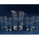 Engraved 5 Piece Beer Pitcher Set - Item 367-5 Personalized Engraved Quality Glass Engraving