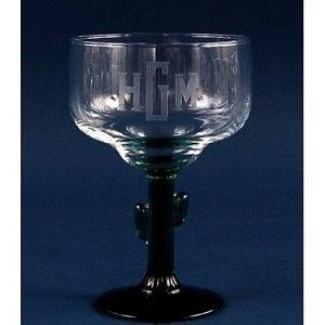 Engraved Cactus Margarita Glass - 16 oz - Item 477/3620JS Personalized Engraved Quality Glass Engraving
