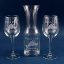 Engraved White Wine Carafe Sets - Item 371-3 Personalized Engraved Quality Glass Engraving