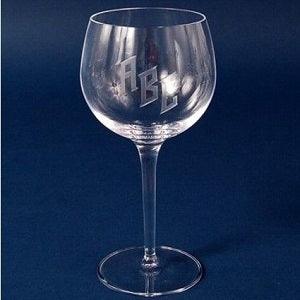 Engraved Crystal Red Wine Glass - 18 oz - Item 485/10364 Personalized Engraved Quality Glass Engraving