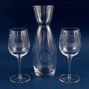 Personalized 3Pc Crystal Engraved White Wine Set - Add Your Design Personalized Engraved Quality Glass Engraving