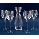 Engraved 5 Piece Crystal White Wine Set - Item 381-5 Personalized Engraved Quality Glass Engraving