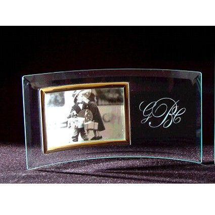 Engraved Jade Beveled Edge Horizontal 3.5x5 Photo Frame-Item 55-104H Personalized Engraved Quality Glass Engraving