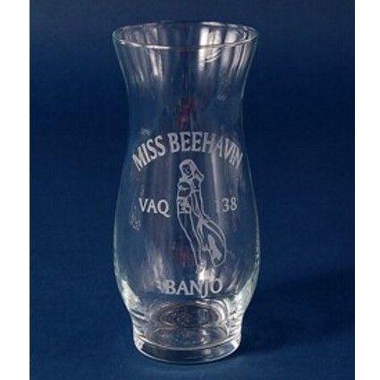 Engraved Hurricane Bar Glass - 16 oz - Item H401/850 Personalized Engraved Quality Glass Engraving