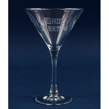 Engraved 10 oz Classic Etched Martini Glass Personalized Engraved Quality Glass Engraving