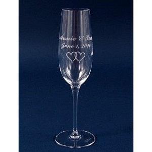 Engraved Luigi Bormioli Palace Crystal Flute Champagne Glass - 8 oz - Item 479/09233-06 Personalized Engraved Drinkware Quality Glass Engraving