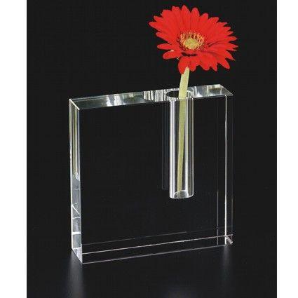 Engraved Block Bud Vase - 5" x 5" - Item H215 Personalized Engraved Quality Glass Engraving