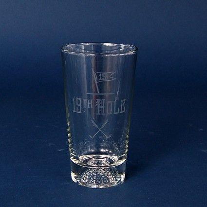 Sport Golf Engraved Pub Glass - 16 oz - Item 211/5330 Personalized Engraved Quality Glass Engraving