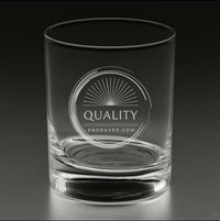 Engraved Whiskey Rocks Bar Glass - 11 oz Item 102-A/QGE-5535612 Personalized Engraved Drinkware Quality Glass Engraving