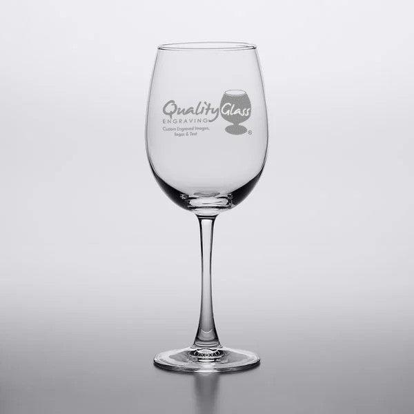 Engraved White Wine Glass - 16 oz - Item 494/GAG1352 Personalized Engraved Quality Glass Engraving