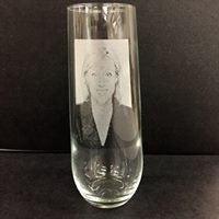 Engraved Stemless Champagne Glass - 8.5 oz - Item 228/551228 Personalized Engraved Quality Glass Engraving
