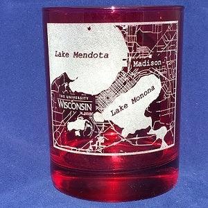Red Engraved Bar Glass - 14 oz - Item GS53232-96 Personalized Engraved Quality Glass Engraving